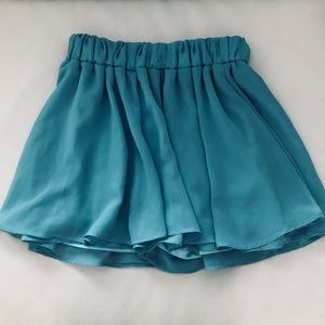 Teal Chiffon Skort